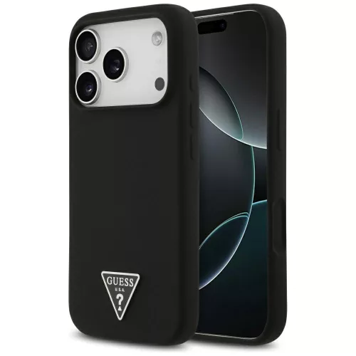 Guess - Silicone Triangle Logo MagSafe (GUHMP17LSCTRLMK) - iPhone 17 Pro - Black