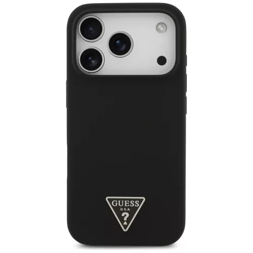 Guess - Silicone Triangle Logo MagSafe (GUHMP17XSCTRLMK) - iPhone 17 Pro Max - Black