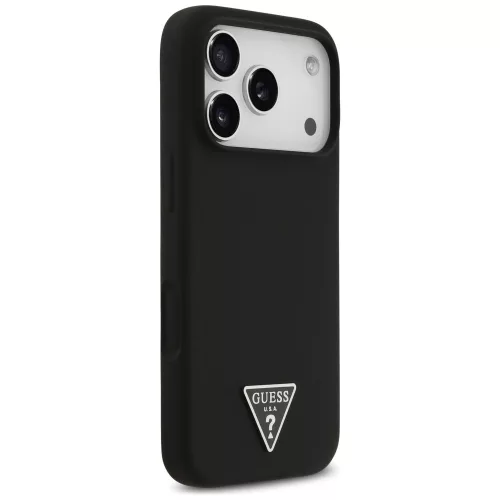 Guess - Silicone Triangle Logo MagSafe (GUHMP17XSCTRLMK) - iPhone 17 Pro Max - Black