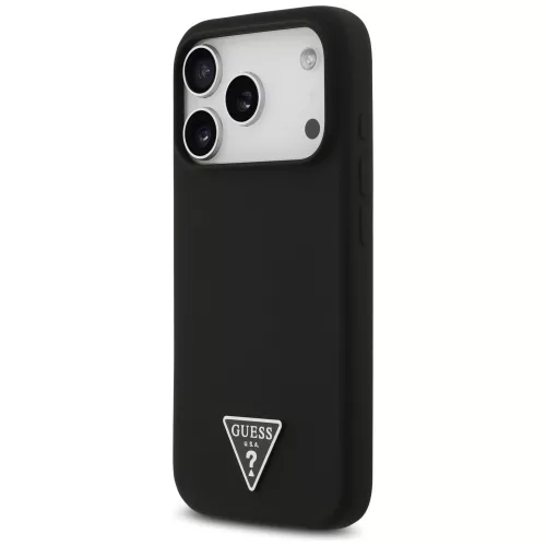 Guess - Silicone Triangle Logo MagSafe (GUHMP17XSCTRLMK) - iPhone 17 Pro Max - Black