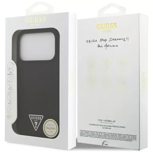 Guess - Silicone Triangle Logo MagSafe (GUHMP17XSCTRLMK) - iPhone 17 Pro Max - Black