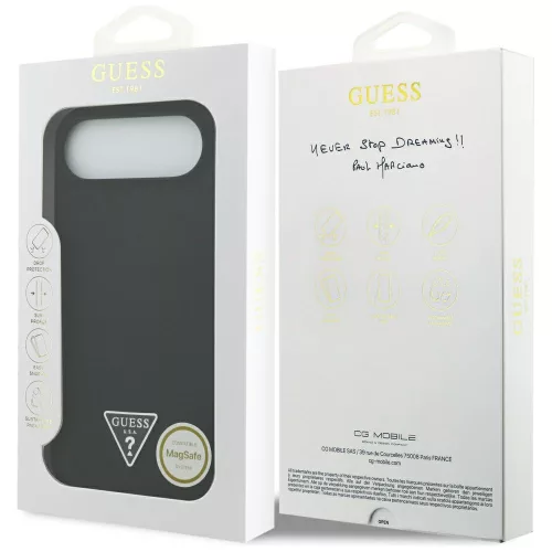 Guess - Silicone Triangle Logo MagSafe (GUHMP17MSCTRLMK) - iPhone 17 Air - Black