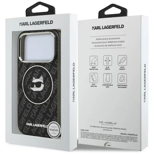 Karl Lagerfeld - IML MagSafe (KLHMP17LHMKBCHOK) - iPhone 17 Pro - Black Choupette's Head