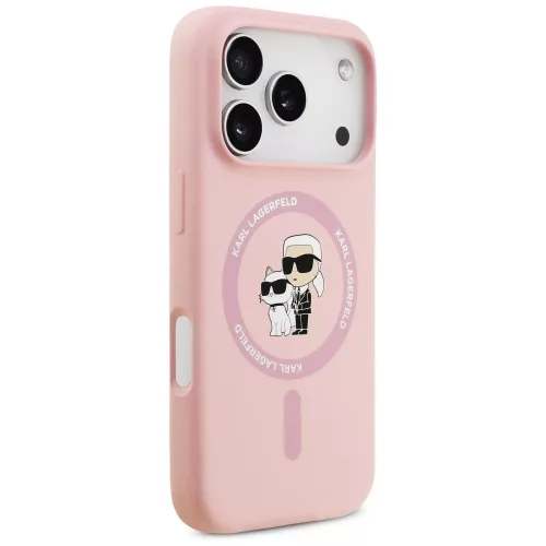 Karl Lagerfeld - Silicone Ring MagSafe (KLHMP17LSCMKCRHP) - iPhone 17 Pro - Pink Karl&Choupette