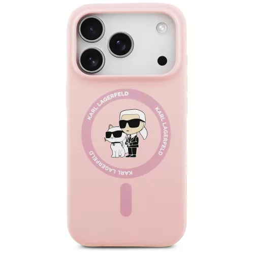Karl Lagerfeld - Silicone Ring MagSafe (KLHMP17LSCMKCRHP) - iPhone 17 Pro - Pink Karl&Choupette