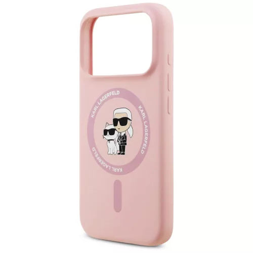 Karl Lagerfeld - Silicone Ring MagSafe (KLHMP17LSCMKCRHP) - iPhone 17 Pro - Pink Karl&Choupette