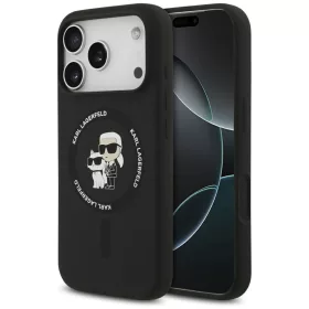   Karl Lagerfeld - Silicone Ring MagSafe (KLHMP17LSCMKCRHK) - iPhone 17 Pro - Black Karl&Choupette