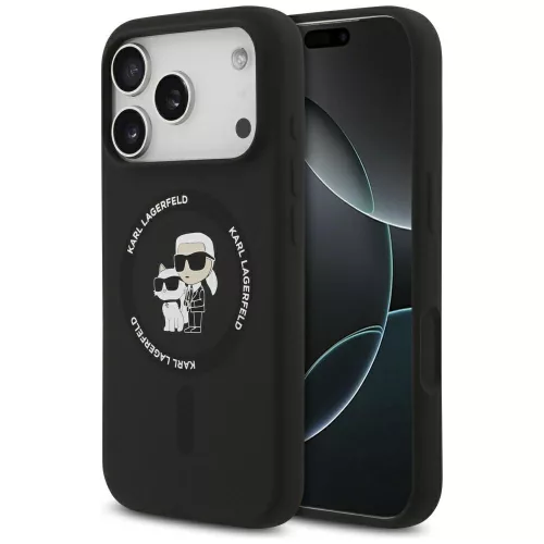 Karl Lagerfeld - Silicone Ring MagSafe (KLHMP17LSCMKCRHK) - iPhone 17 Pro - Black Karl&Choupette
