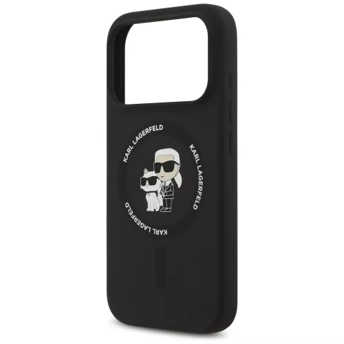 Karl Lagerfeld - Silicone Ring MagSafe (KLHMP17LSCMKCRHK) - iPhone 17 Pro - Black Karl&Choupette