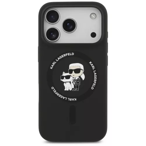 Karl Lagerfeld - Silicone Ring MagSafe (KLHMP17LSCMKCRHK) - iPhone 17 Pro - Black Karl&Choupette