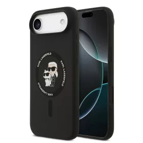   Karl Lagerfeld - Silicone Ring MagSafe (KLHMP17MSCMKCRHK) - iPhone 17 Air - Black Karl&Choupette