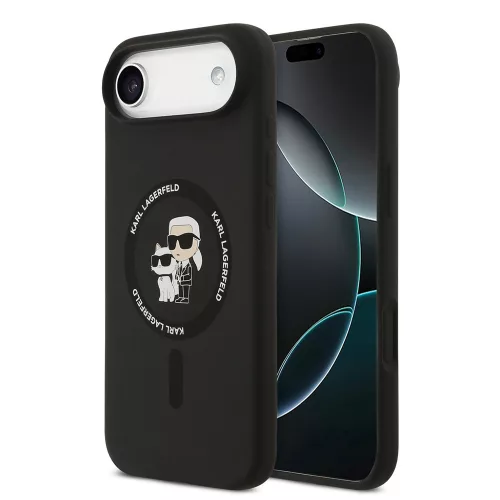 Karl Lagerfeld - Silicone Ring MagSafe (KLHMP17MSCMKCRHK) - iPhone 17 Air - Black Karl&Choupette
