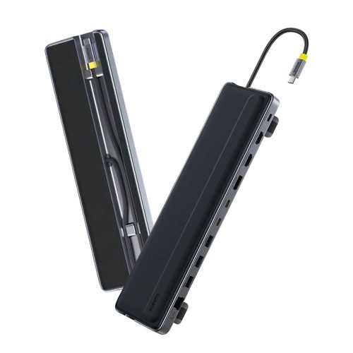 Baseus - Docking Station EliteJoy EH3 (B0114200) - USB-C to 2x HDMI, DP, 3x Type-C, 3x USB, SD/TF, RJ45, 10Gbps - Space Grey