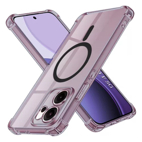 Techsuit - Shockproof Átlátszó Szilikon Magsafe tok - Oppo Reno14 F / Reno14 FS 5G - Átlátszó fekete