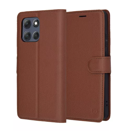 Techsuit - Leather Folio - Motorola Moto G86 Power - Brown