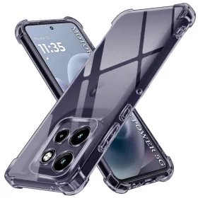   Techsuit - Shockproof Átlátszó Ütésálló Szilikon tok - Motorola Moto G86 Power - Átlátszó fekete