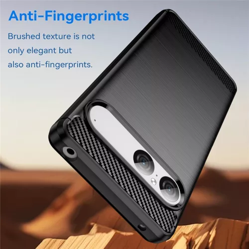 Techsuit - Carbon szilikon tok - Sony Xperia 10 VII - Fekete
