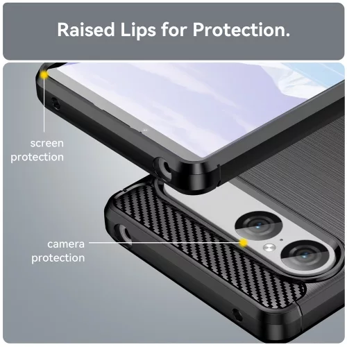 Techsuit - Carbon szilikon tok - Sony Xperia 10 VII - Fekete