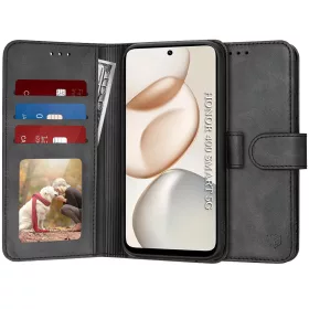   Techsuit - Diary Book kinyitható tok - Honor 400 Smart 5G / 400 Smart 4G / X7d 4G - Fekete
