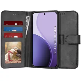   Techsuit - Diary Book kinyitható tok - Oppo Reno14 F / Reno14 FS 5G - Fekete