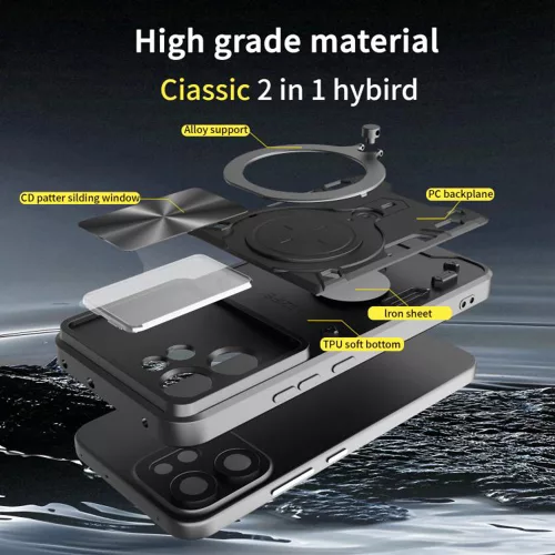 Techsuit - CamGuard Pro tok - Oppo Reno14 F / Reno14 FS 5G - Fekete