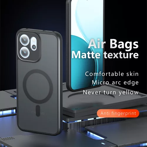 Techsuit - PureFrost MagSafe Ütésálló tok - Oppo Reno14 F / Reno14 FS 5G - Matt fekete