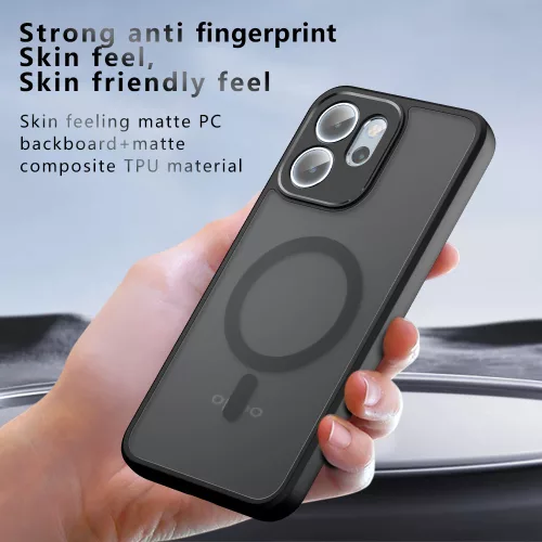 Techsuit - PureFrost MagSafe Ütésálló tok - Oppo Reno14 F / Reno14 FS 5G - Matt fekete