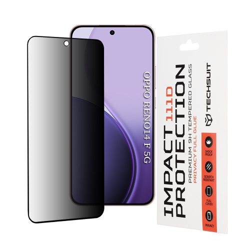 Techsuit - 111D Privacy Full Glue - Oppo Reno14 F / Reno14 FS 5G - Black