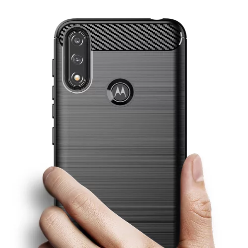 Techsuit - Carbon szilikon tok - Motorola Moto E7 Power / Moto E7i Power - Fekete