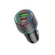 Borofone - Car Charger Brilliant (BZ21) - USB, Type-C, Fast Charge, Dual Port, PD30W, QC3.0, 48W, Built-in LED - Black
