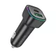 Borofone - Car Charger Trophie (BZ28A) - 1x USB, 1x Type-C, Fast Charge, Dual Port, 30W, LED, for 12-24V - Black