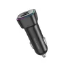 Borofone - Car Charger Trophie (BZ28A) - 1x USB, 1x Type-C, Fast Charge, Dual Port, 30W, LED, for 12-24V - Black