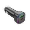 Borofone - Car Charger Trophie (BZ28A) - 1x USB, 1x Type-C, Fast Charge, Dual Port, 30W, LED, for 12-24V - Black