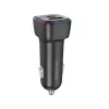 Borofone - Car Charger Trophie (BZ28A) - 1x USB, 1x Type-C, Fast Charge, Dual Port, 30W, LED, for 12-24V - Black