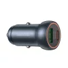 Borofone - Mini Car Charger Fresh (BZ32A) - Type-C, USB, Fast Charge, Dual Port, 30W (PD/QC), Aluminum Alloy - Metal Gray