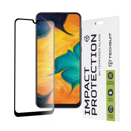 Techsuit - 111D Full Cover / Full Glue üvegfólia - Samsung Galaxy A20 / A30 / A30s / A50 / A50s / M21 / M30 / M30s / M31 - Fekete széllel