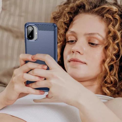 Techsuit - Carbon szilikon tok - Samsung Galaxy A07 4G - Kék