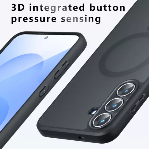 Techsuit - PureFrost MagSafe Ütésálló tok - Samsung Galaxy A07 4G - Matt fekete