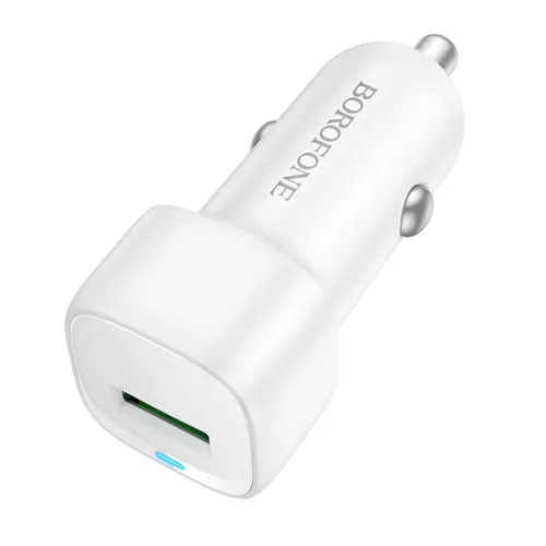 Borofone - Car Charger Cloud (BZ34) - USB, Single Port, 18W (QC/FCP/AFC), ABS, for 12-24V - White