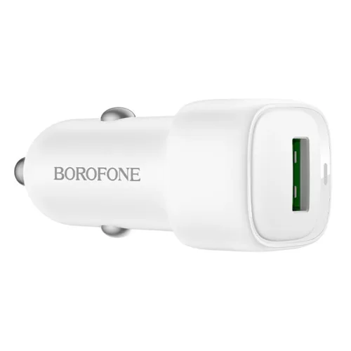 Borofone - Car Charger Cloud (BZ34) - USB, Single Port, 18W (QC/FCP/AFC), ABS, for 12-24V - White