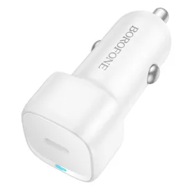   Borofone - Car Charger Cloud (BZ34A) - Type-C, Single Port, 20W (PD/QC/FCP/AFC), ABS - White