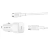 Borofone - Car Charger Cloud (BZ34A) - Type-C Cable Included, Single Port Type-C, PD20W, ABS, for DC 12-24V - White