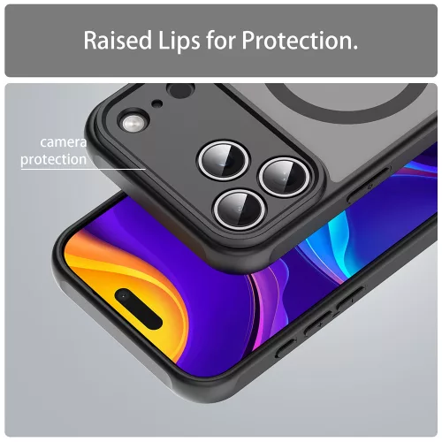 Techsuit - HaloFrost II MagSafe tok - Xiaomi Redmi 15C 4G / Redmi 15C 5G - Fekete