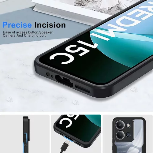 Techsuit - ColorVerse 360 tok kijelzővédővel - Xiaomi Redmi 15C 4G / Redmi 15C 5G - Fekete