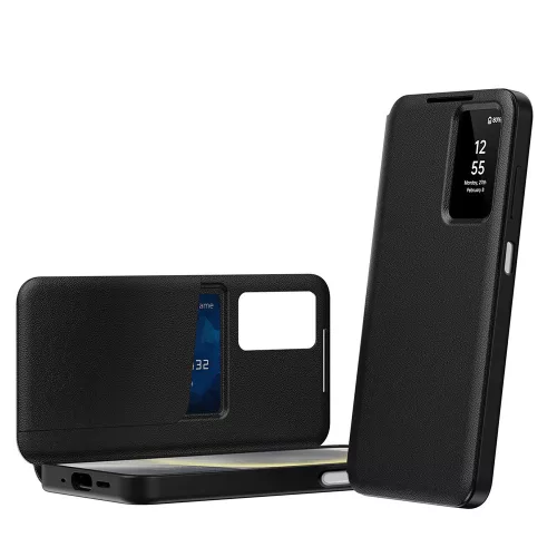 Techsuit - SmartView kinyitható tok - Samsung Galaxy A17 5G / A17 4G / A26 5G / M17 / F17 - Fekete