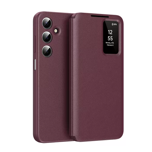 Techsuit - SmartView kinyitható tok - Samsung Galaxy A17 5G / A17 4G / A26 5G / M17 / F17 - Piros