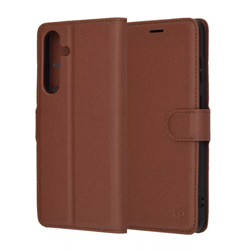 Techsuit - Leather Folio - Samsung Galaxy S25 FE - Brown