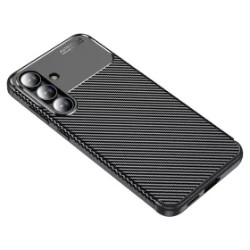   Techsuit - CarbonFiber szilikon tok - Samsung Galaxy S25 FE - Fekete