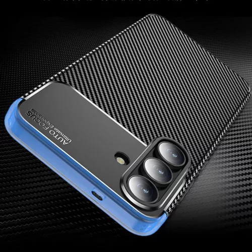 Techsuit - CarbonFiber szilikon tok - Samsung Galaxy S25 FE - Fekete
