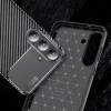 Techsuit - CarbonFiber szilikon tok - Samsung Galaxy S25 FE - Fekete